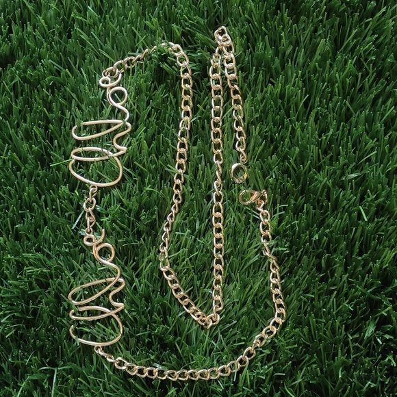 Golden Word Chain Belt - Picture 5 of 10